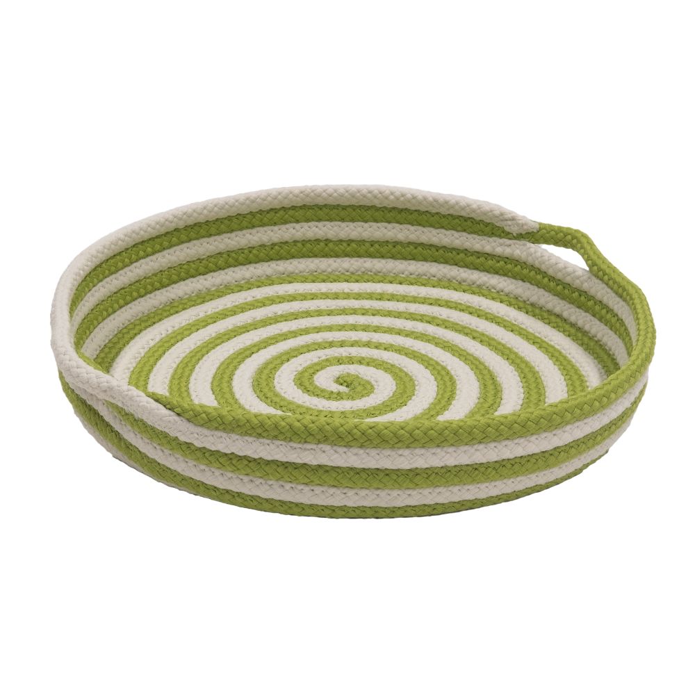 Colonial Mills ND02 Candy Cane Round Tray - Green 18"x18"x3"